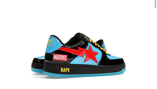 A bathing ape , bape star marvel x comics black and